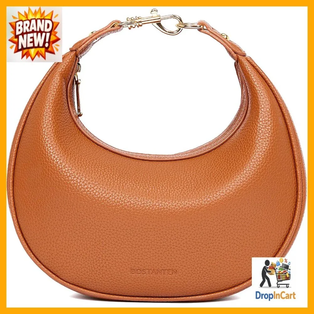 Crescent Crossbody Bag Vegan Leather Hobo Shoulder Purse Removable Strap